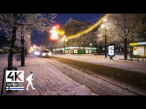 Atmospheric Snowfall Walk in Lahti, Finland ☃️ Slow TV 4K