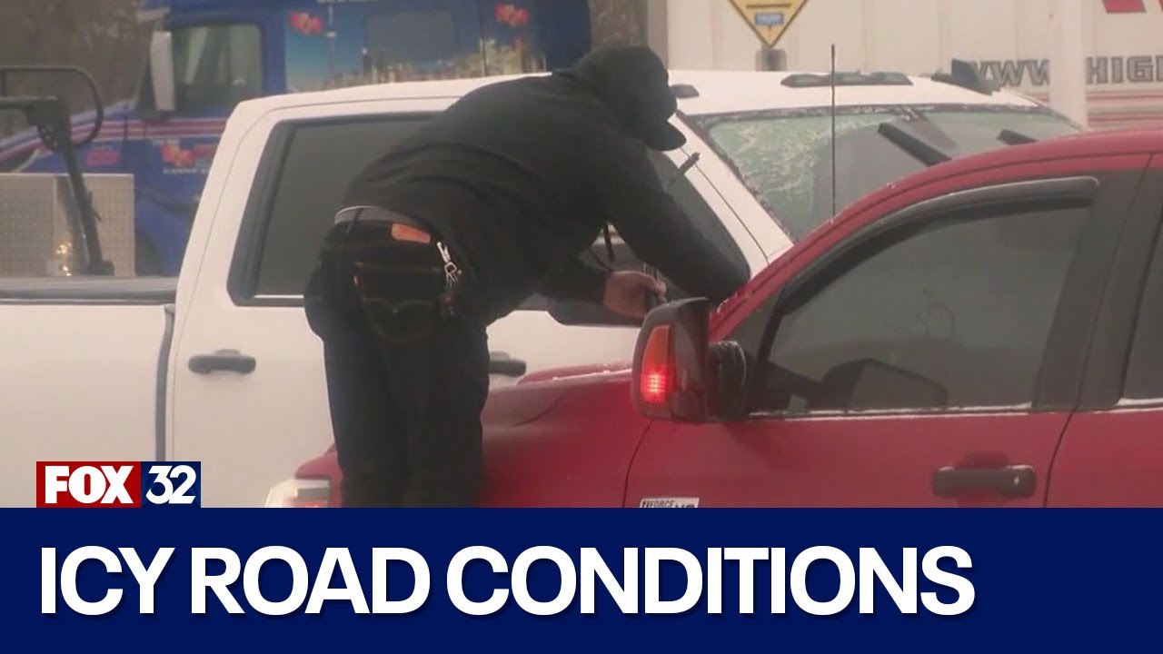 Chicago area commuters hit with ice, snowy conditions