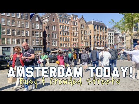 AMSTERDÃO HOJE! RUAS MOVIMENTADAS E LOTADAS 2022 com Kalverstraat PARTE 2 | Passeio a pé pela Holanda 4KHD