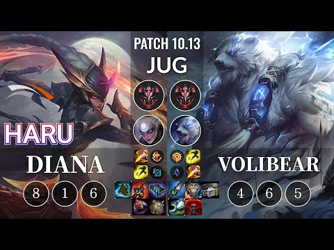 HLE Haru Diana vs Volibear Jungle - KR Patch 10.13