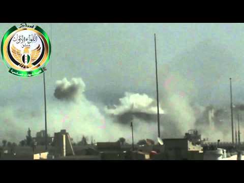 تقرير مرئي عن مشاركة سرية الصياد التابعة لكتيبة شهداء الصالحية بمعركة فرع المخابرات الجوية ومعمل الخميرة في مدينة حرستا في ريف دمشق