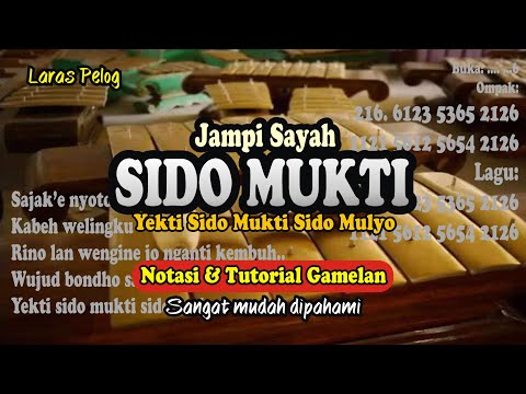 Notasi Sido Mukti Sido Mulyo