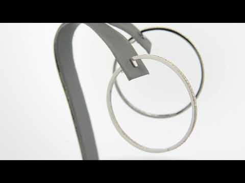 Natural Diamond Hoop Earrings Large 14k- 360° View