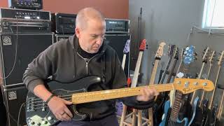 Video thumbnail for Fender American Deluxe Precision 4-String PJ Bass 2009 Black with Hipshot bridge by Dave On Bass