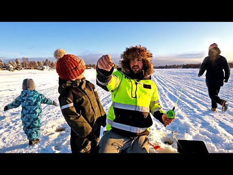 PILKILLÄ VAIMON JA LASTEN KANSSA - EKA KERTAA HAUKIPUTAALLA PILKILLÄ