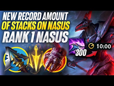 The most stacks ive ever had?... 300 Stacks in 10 minutes! Rank 1 Nasus | Carnarius