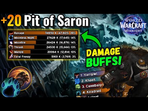Trying Guardian Druid After Buffs! | Midnight +20 Pit of Saron!