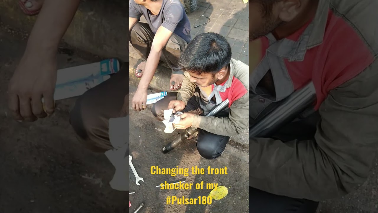 Changing the front shocker of my bajaj Pulsar 180 #shorts #pulsar180