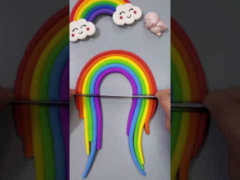 Diy Rainbow Clay Easy made. #diy #craft #artshorts #artsandcrafts #clayart #clay