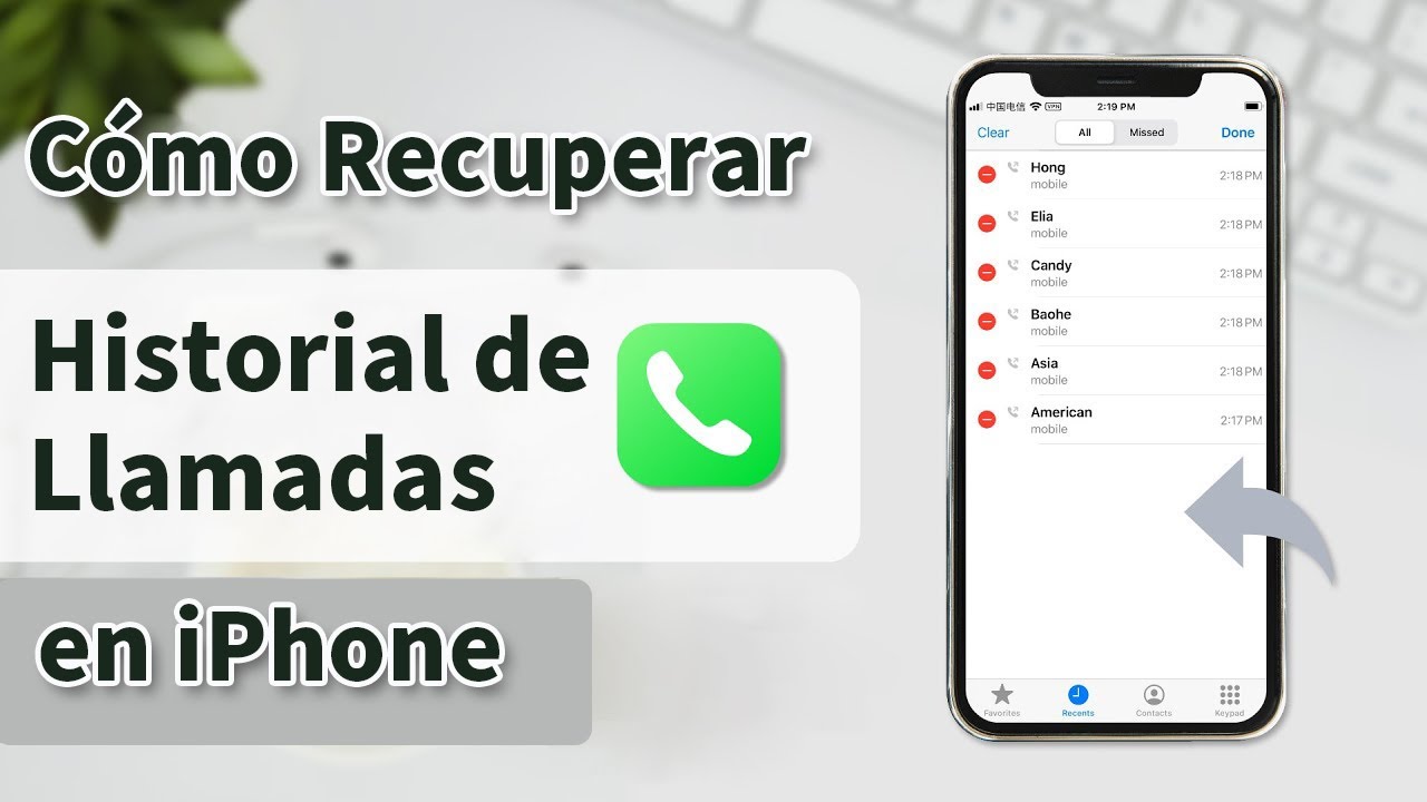 Recuperar llamadas borradas en iPhone