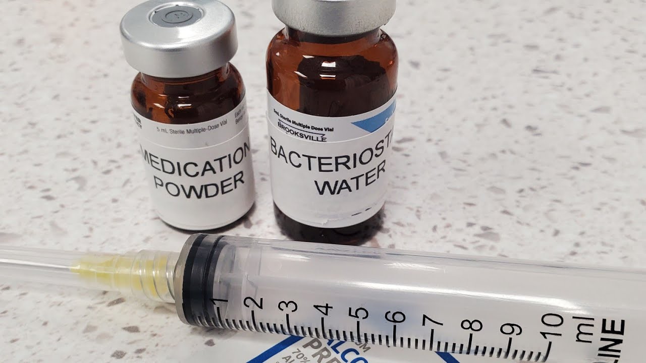 How To Reconstitute (Mix) Powdered Drugs requiring 5 milliliter bacteriostatic water