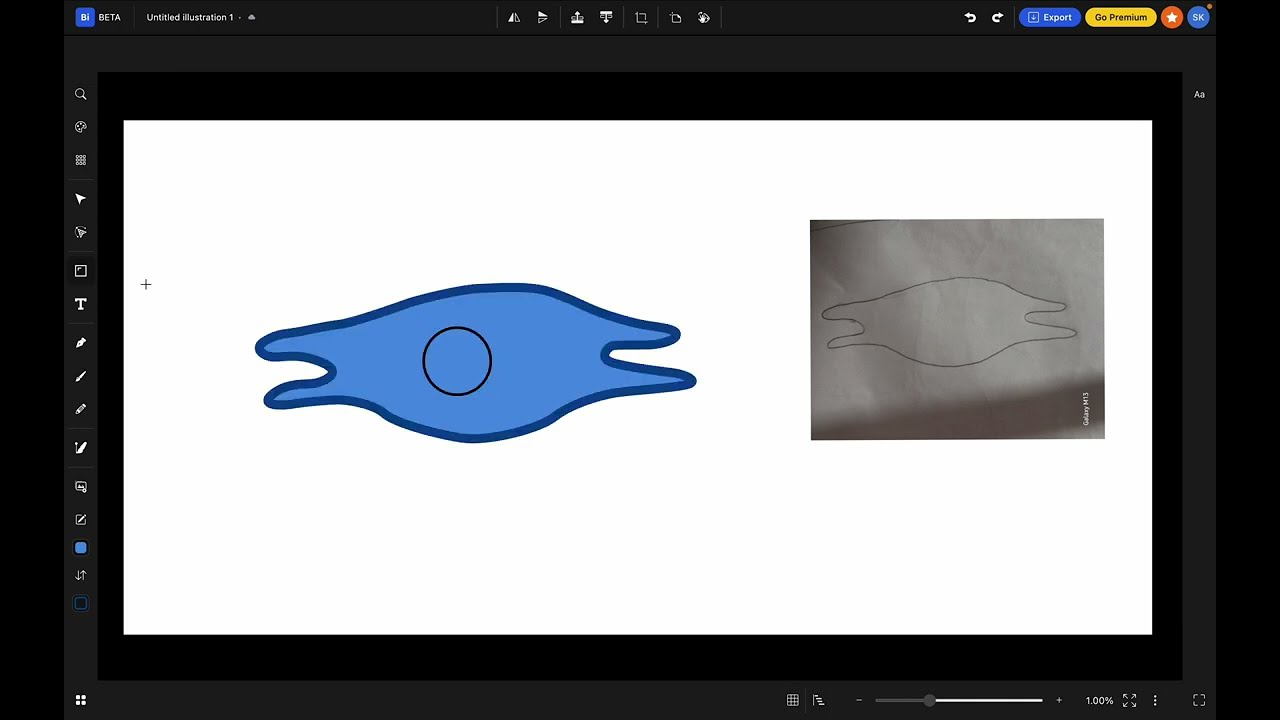 Drawing a Simple Cell Diagram with the Pen Tool in Bioillustria | Scientific Illustration Tool