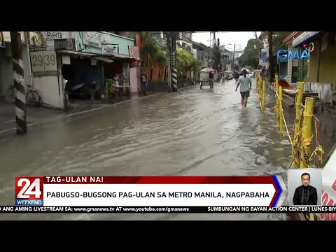 Pabugso-bugsong pag-ulan sa Metro Manila, nagpabaha 24 Oras Weekend