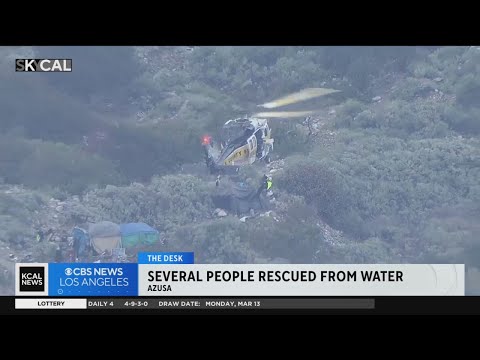 LACoFD rescues several people surrounded by swiftly moving water in Azusa