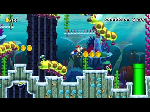 world 1-3 wigglers in water by omidget ~ SUPER MARIO MAKER ~ NO COMMENTARY 1bd 1be