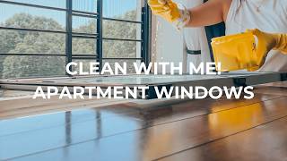 Clean with Me! My Apartment Windows | Cleaning Motivation | SAHM |