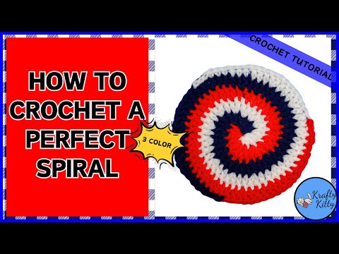 3-COLOR SPIRAL CROCHET TUTORIAL | CROCHET A PERFECT CIRCLE | SPIRAL CROCHET TUTORIAL