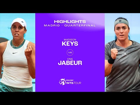 Теннис Madison Keys vs. Ons Jabeur | 2024 Madrid Quarterfinal | WTA Match Highlights