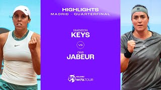Теннис Madison Keys vs. Ons Jabeur | 2024 Madrid Quarterfinal | WTA Match Highlights