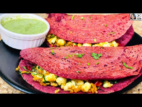 Oats Beetroot Cheela | Instant Beetroot Dosa | Healthy Breakfast Recipe | Tiffin Recipe #dosa #chila