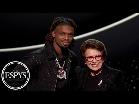 Ian Waite receiving the Billie Jean King Youth Leadership Award at the 2025 ESPYs