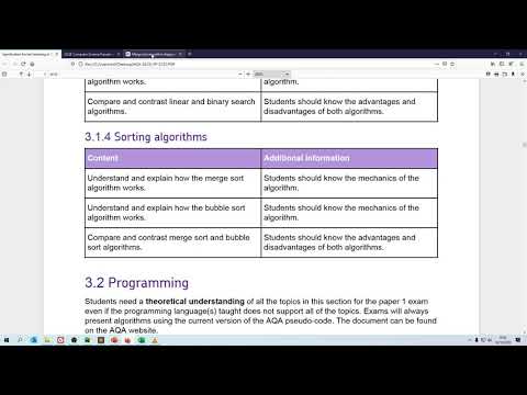 Merge Sort vs Bubble Sort - AQA GCSE CompSci