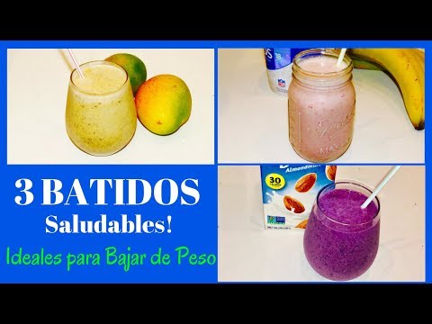 3 IDEAS DE BATIDOS SALUDABLES | PARA BAJAR DE PESO🍓🍇🍌