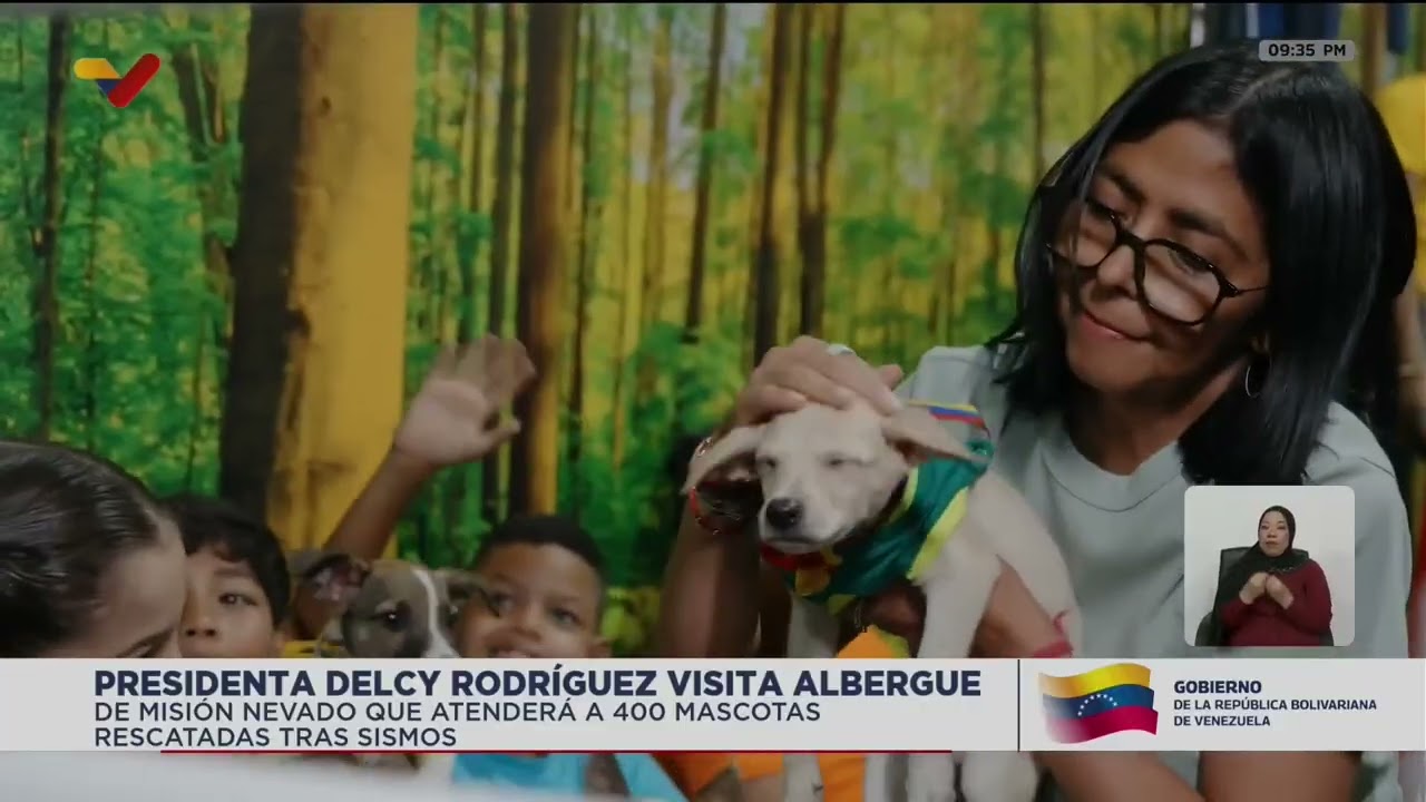 Delcy Rodríguez inaugura refugio para 400 perros y gatos rescatados  tras los sismos