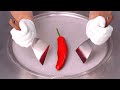 ASMR Red Jumbo Chili Pepper How To Make Extreme Spicy Chili To Fried Ice Cream Rolls Street Food