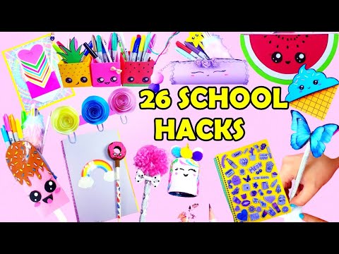 DIY: 26 FUN AND USEFUL SCHOOL SUPPLIES! BACK TO SCHOOL HACKS
