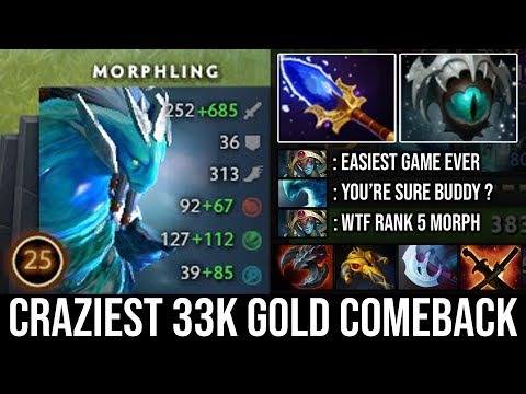 WTF 33k Gold Comeback!!! 23savage Scepter Morphling 9K MMR Mind Blowing Plays Crazy 30Kills DotA 2