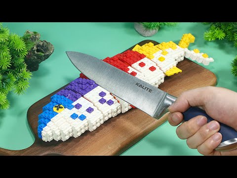How to Catch & Grill a LEGO RAINBOW FISH | Lego In Real Life | Stop Motion Cooking ASMR