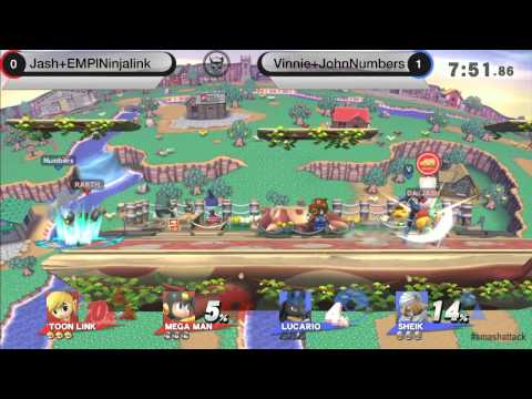 Smash Attack 3 - SSB4 Doubles - Losers Final - Vinnie + JohnNumbers vs Jash + EMP Ninjalink