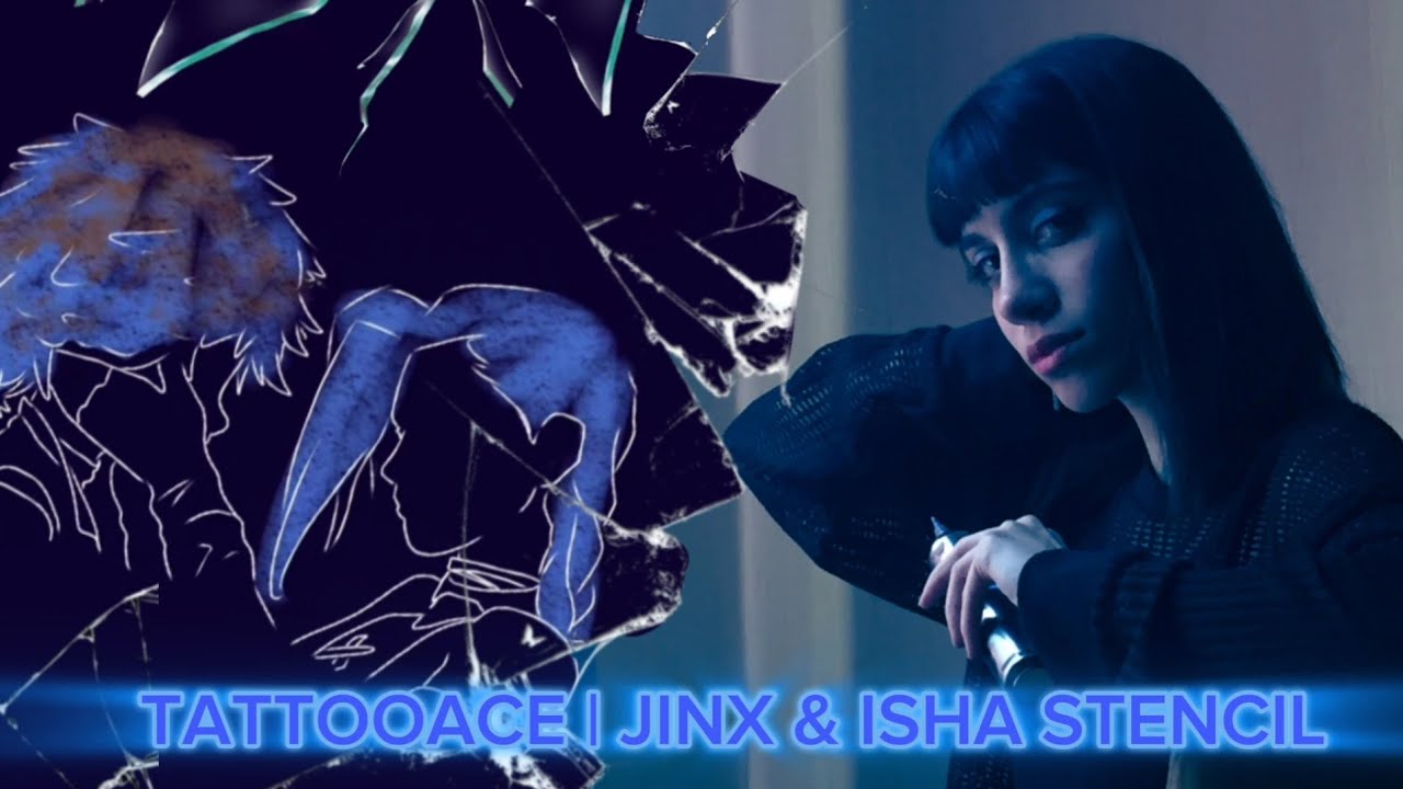 ARCANE TATTOO STENCIL IN MOTION | Jinx & Isha hand stancil Time-lapse