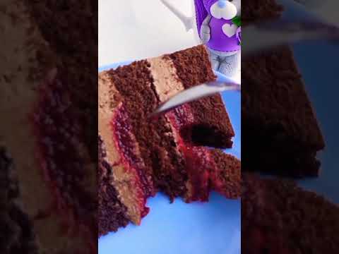 Delicate chocolate-cherry cake🤤👍😋 #cake #sweets #food #shortsvideo #chocolate #cherry #sweet #shorts
