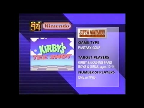 Early footage of Kirby's Dream Course on the SNES, here called Kirby's Tee Shot
