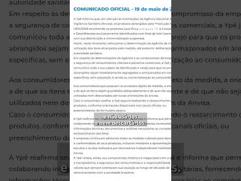 Ypê pede que consumidores não utilizem produtos afetados após decisão da Anvisa