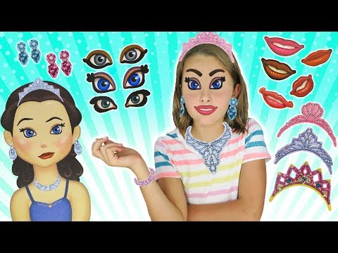 Princess Sticker Face | Make A Face lips eyes and jewelry | Kids Cooking and Crafts