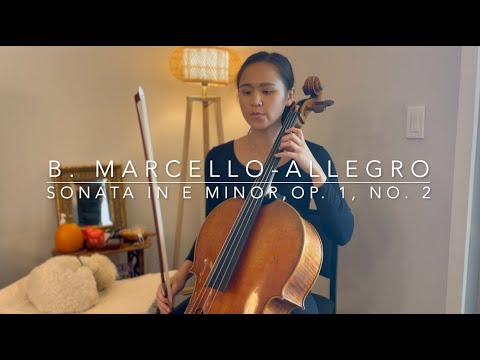 Marcello: Allegro (SLOW, Cello Play Along) | Sonata in E minor, Op.1, No. 2 | Suzuki Cello Book 4