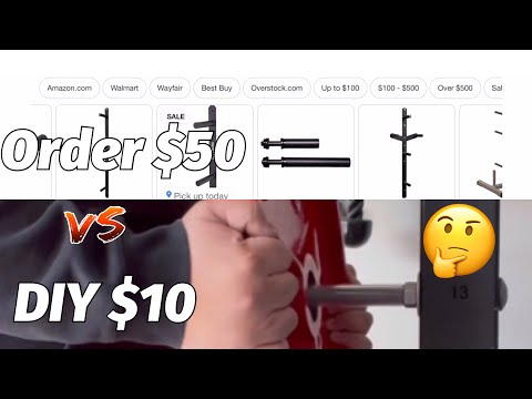 Weight Plate Storage for Power Rack $10 DIY (Plate Pin Rack / Weight Storage)