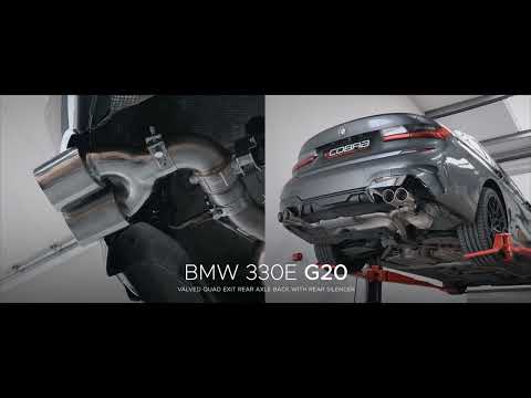 BMW 330e G20 PHEV Valved Quad Exit Performance Exhaust Upgrade by Cobra Sport Exhausts (M3 Style)