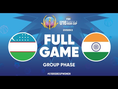 Group Phase | Uzbekistan v India | Full Basketball Game | FIBA U16 Women's Asia Cup 2025 - Div. B