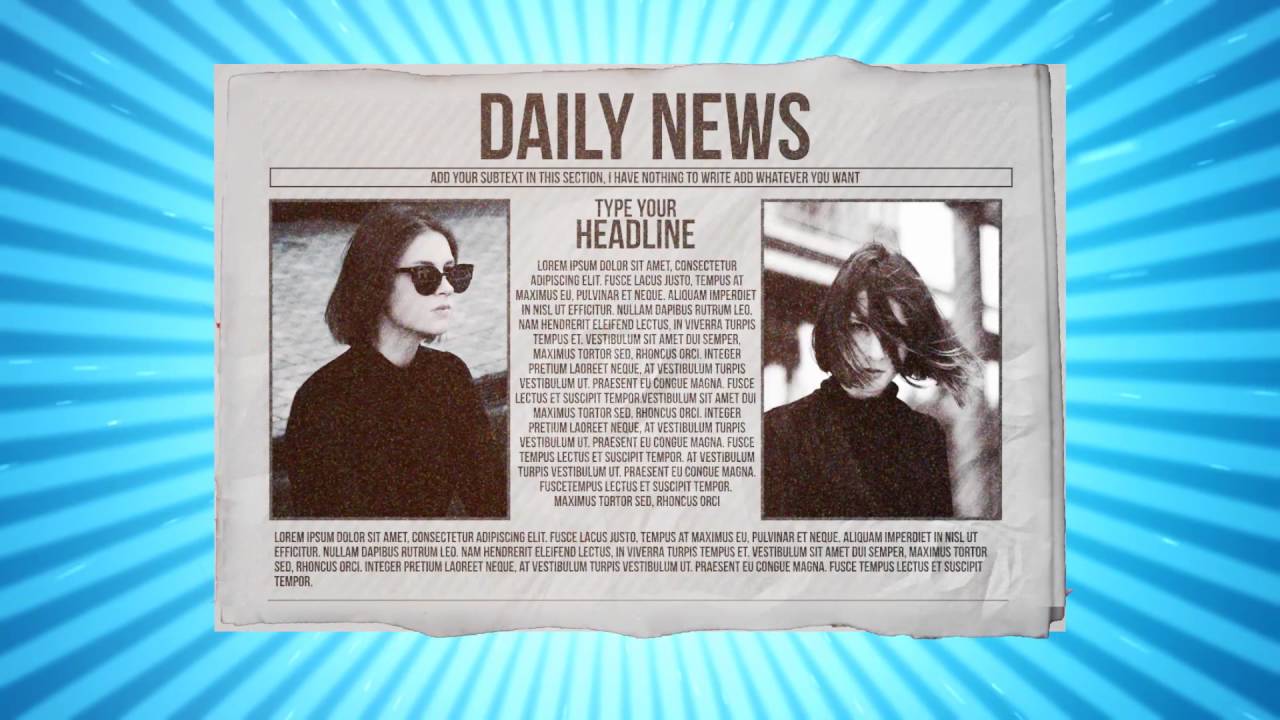 Quick Newspaper Intro : After effects templates