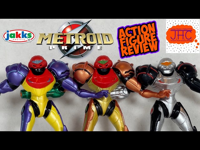 Vídeo relacionado con Nintendo Metroid Prime Samus Bounty Hunter - Juego de Figuras de acción de 6,3 cm, Producto Oficial de Jakks Pacific, Incluye Figura de Samus y Dos Figuras de alienígenas, Embalaje de coleccionista