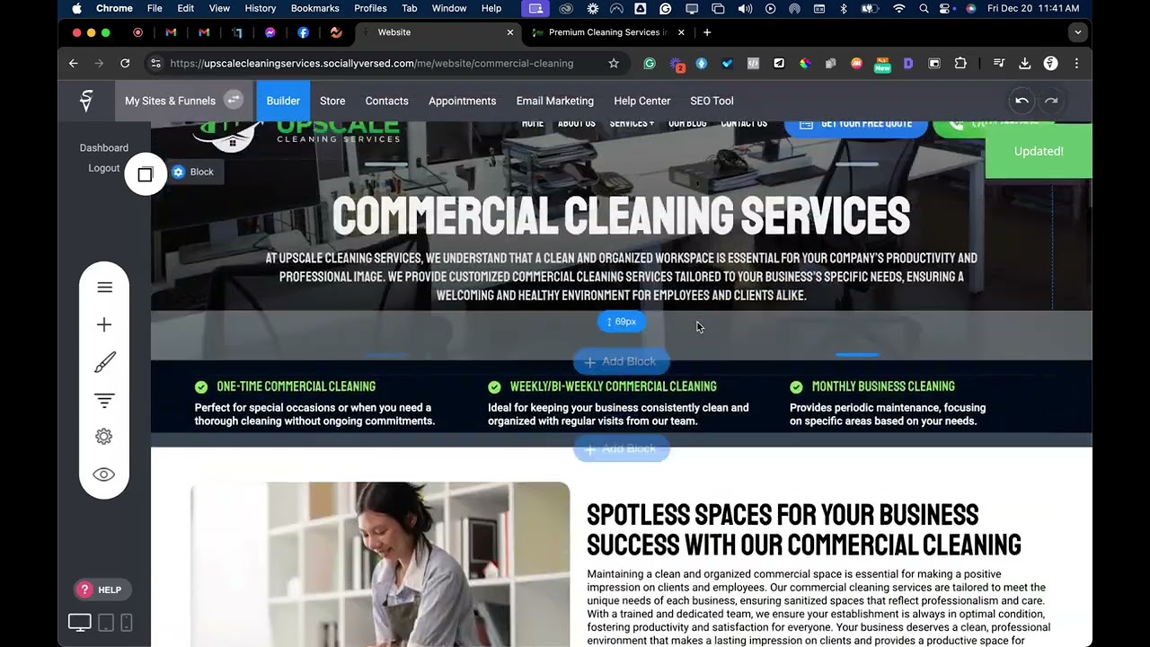 Make Website Edits using the Socially Versed Website Builder