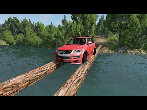 Cars vs Log Bridge – BeamNG.Drive