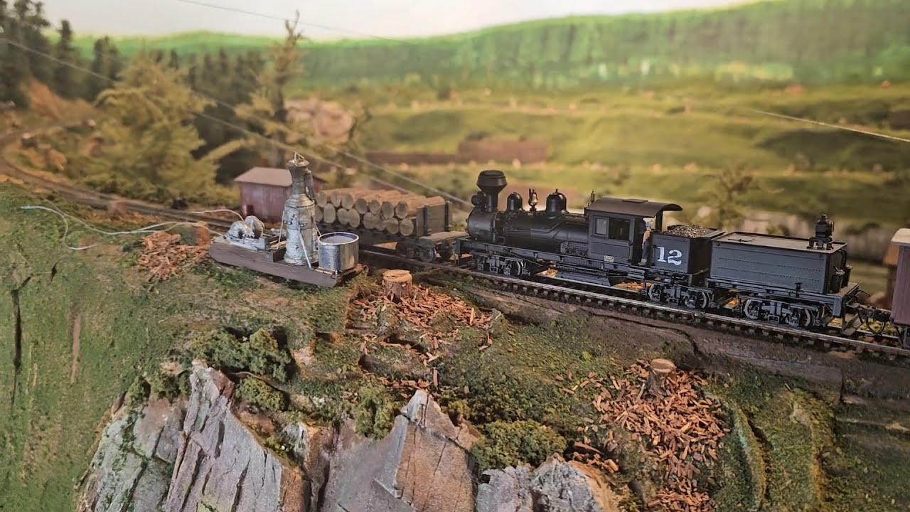 Beautiful HO Scale Logging Railroad built by Larry Orndorff. The Tall Timber Log+Tie  Co.  Part One