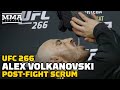 Alexander Volkanovski Reacts To Brian Ortega Getting Extra Time Between Rounds, Does Shoey | UFC 266