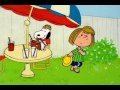 Snoopy Drinking Root Beers at Peppermint Patty's House