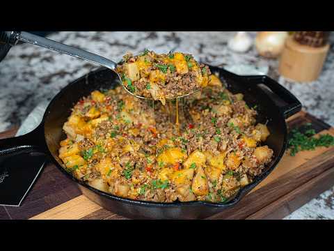 One-Pot Cheesy Beef, Peppers & Rice Skillet | Easy Family Dinner Recipe